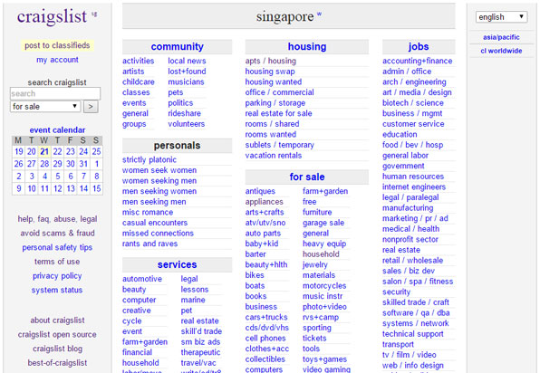 Craigslist personal alternative singapore