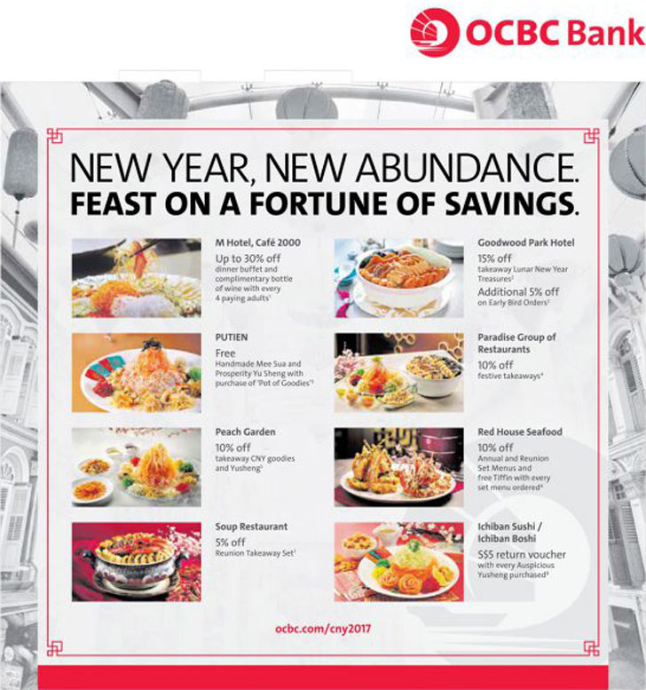 OCBC New Year Dining Deals: 30% off Dinner Buffet @ M Hotel Cafe 2000
