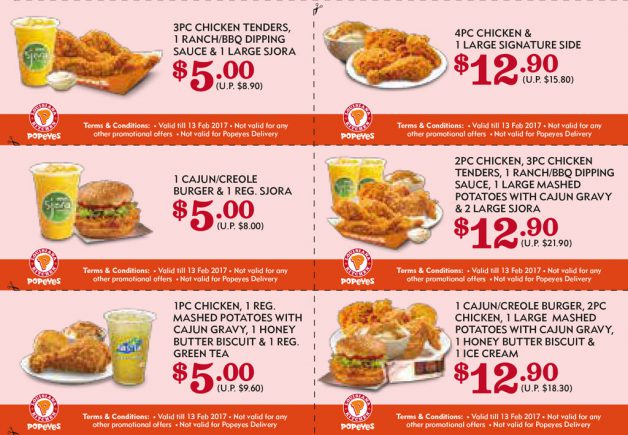 Popeyes Louisiana Kitchen: Discount coupons to be downloaded