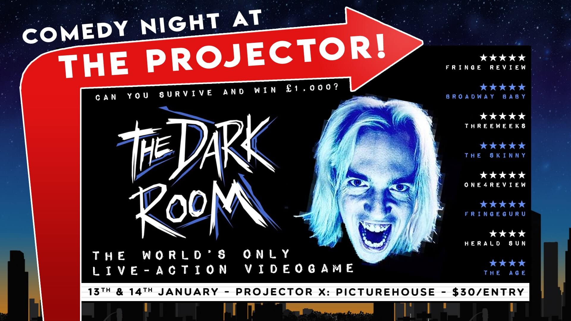 John Robertson’s The Dark Room (Comedy Night at The Projector)