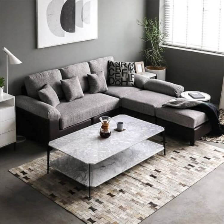 Aqua L-Shaped Sofa