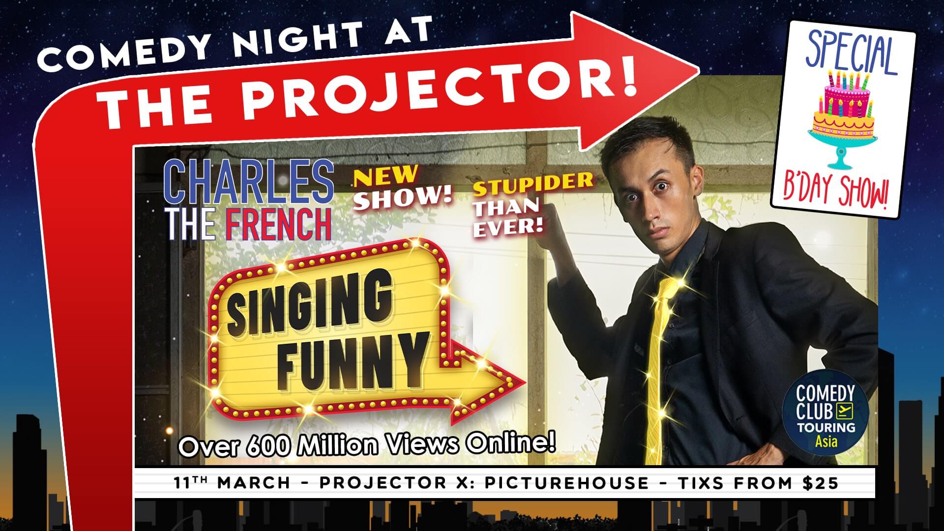 Comedy Night at The Projector: Charles The French – ‘Singing Funny’