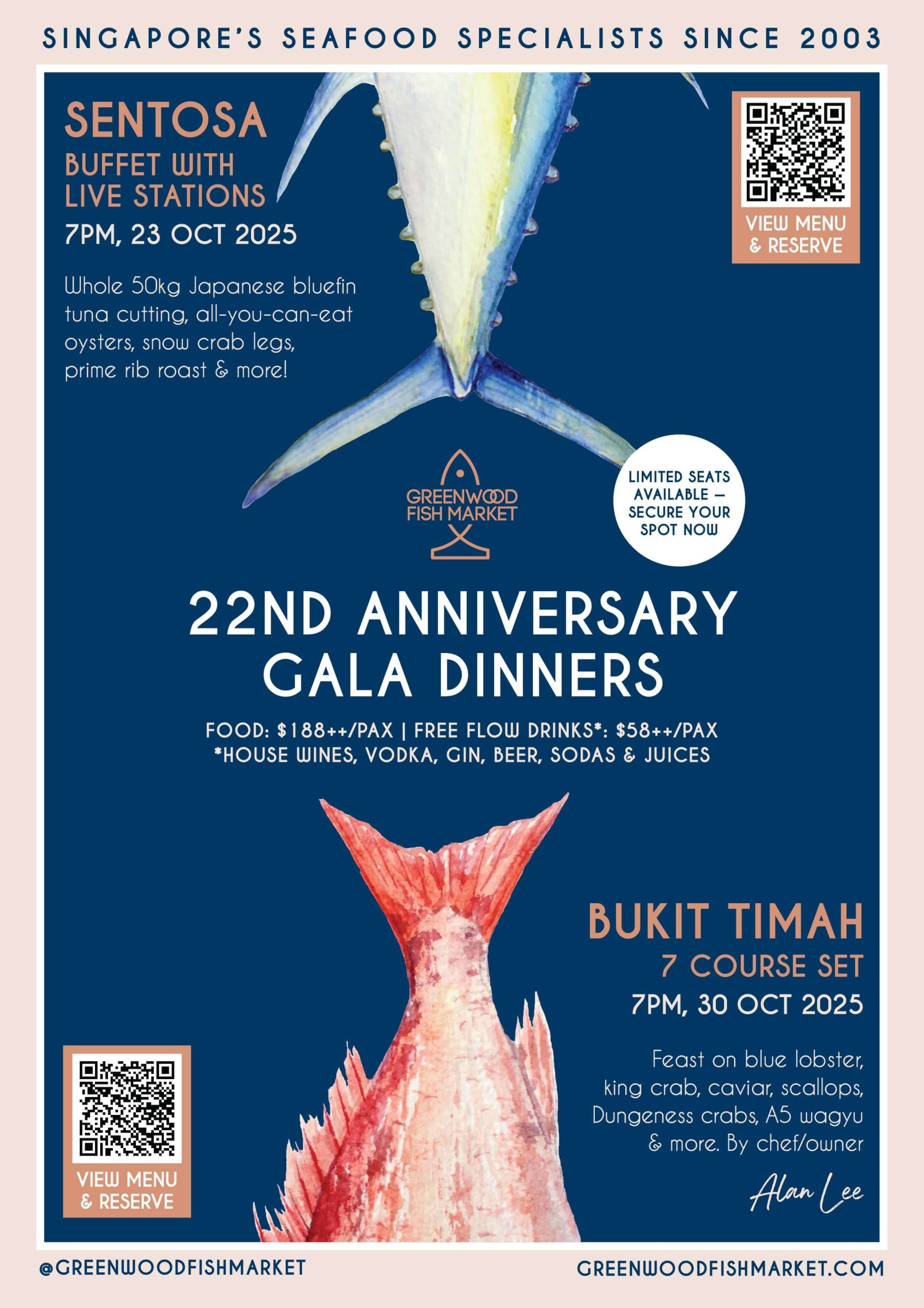 Greenwood Fish Market’s 22nd Anniversary 7-Course Dinner Greenwood Fish Market’s 22nd Anniversary 7-Course Dinner